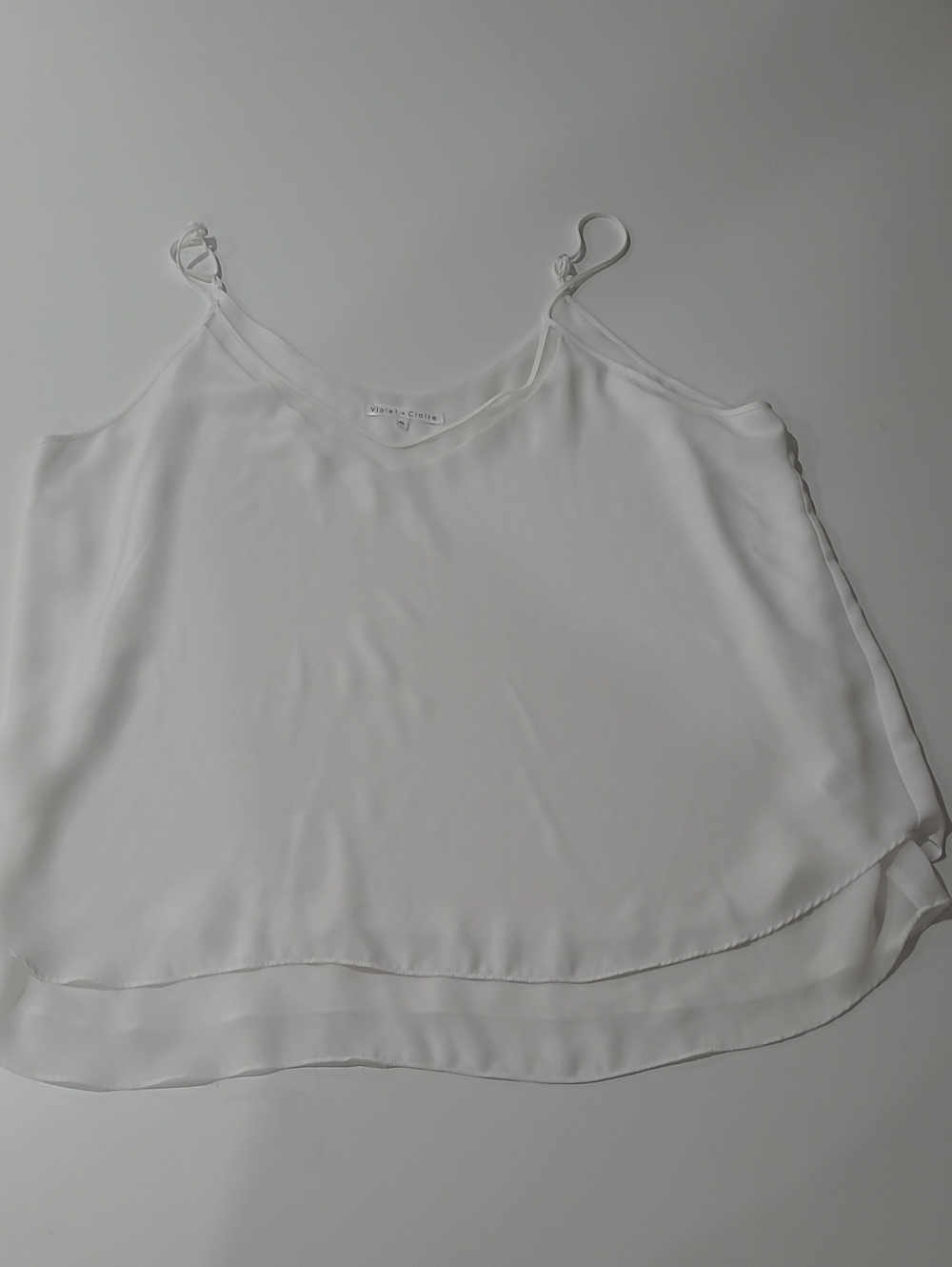 Violet & Claire White Double-Layer V-Neck Camisole